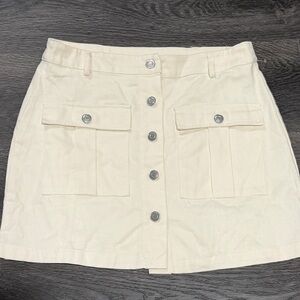 HYFVE Cream Button-Front Skirt